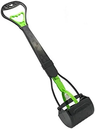 Living Express 28" Large Pooper Scooper for Dog-Long Handle Dog Poop Scooper-Pet Waste Pick Up Jaw Scooper Without Smelling, Durable Spring Easy to Use Perfect for Grass,Dirt,Gravel (Green)