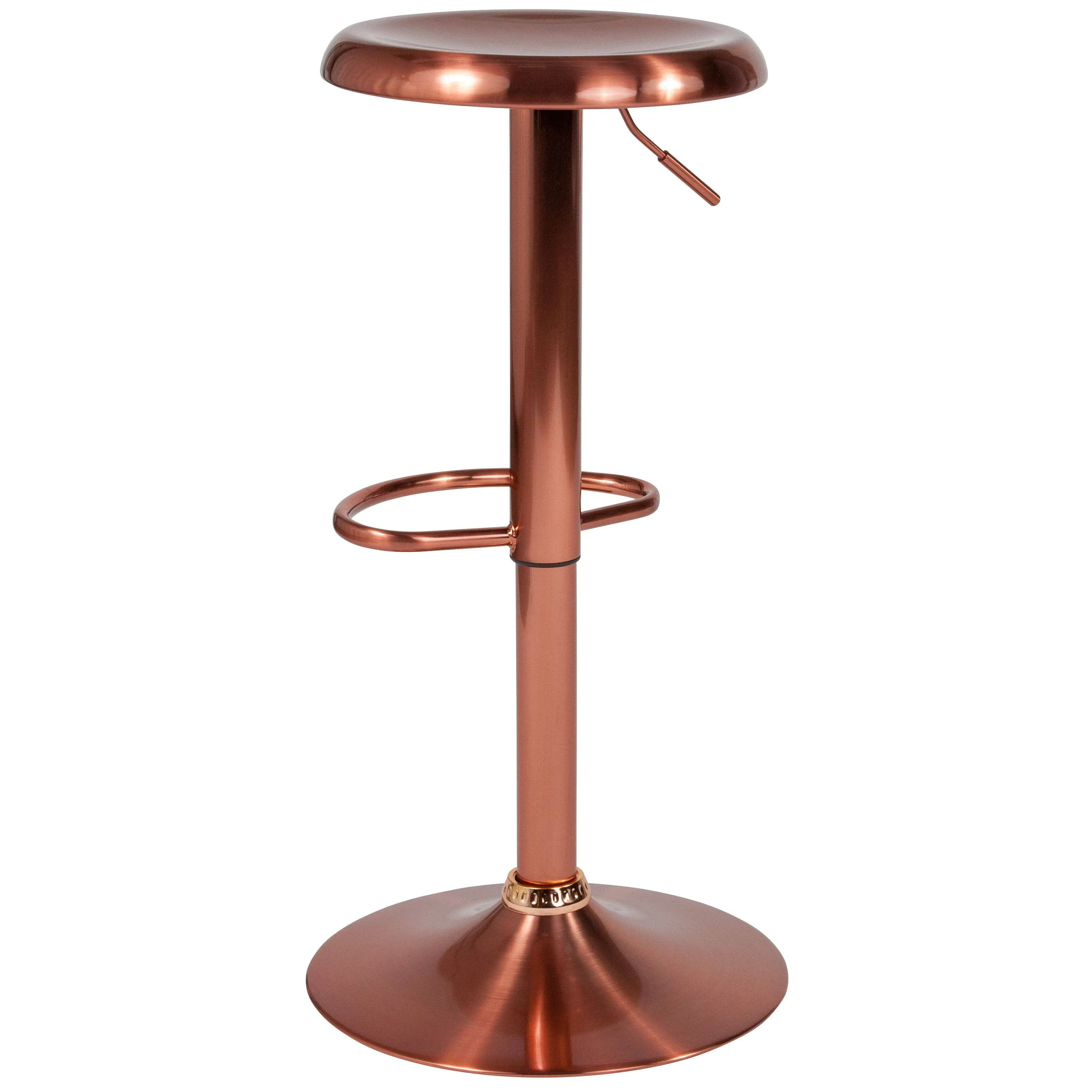 Flash Furniture Adjustable Height Retro Barstool in Rose Gold 