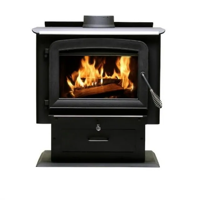 Ashley Hearth AW2020E-P 2,000 Sq. Ft. Pedestal Burning Stove, Black