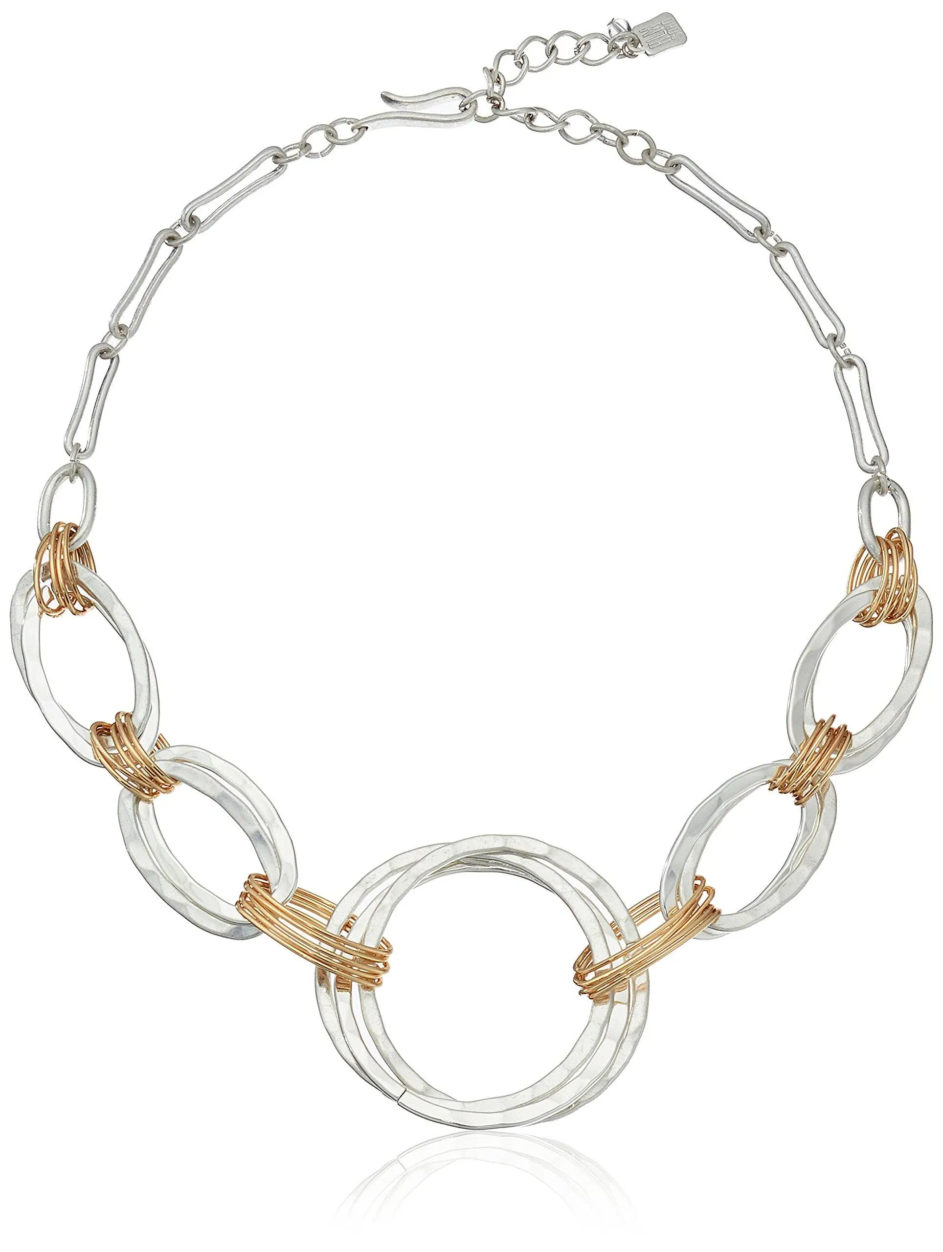 Robert Lee Morris Soho Two-Tone Wire Wrapped Circle Frontal Necklace