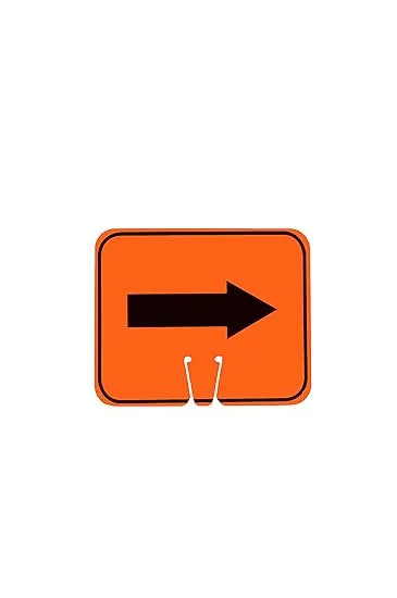 Cortina 03-550-2WA Traffic Cone Sign, Orange/Black, Rev Arrow