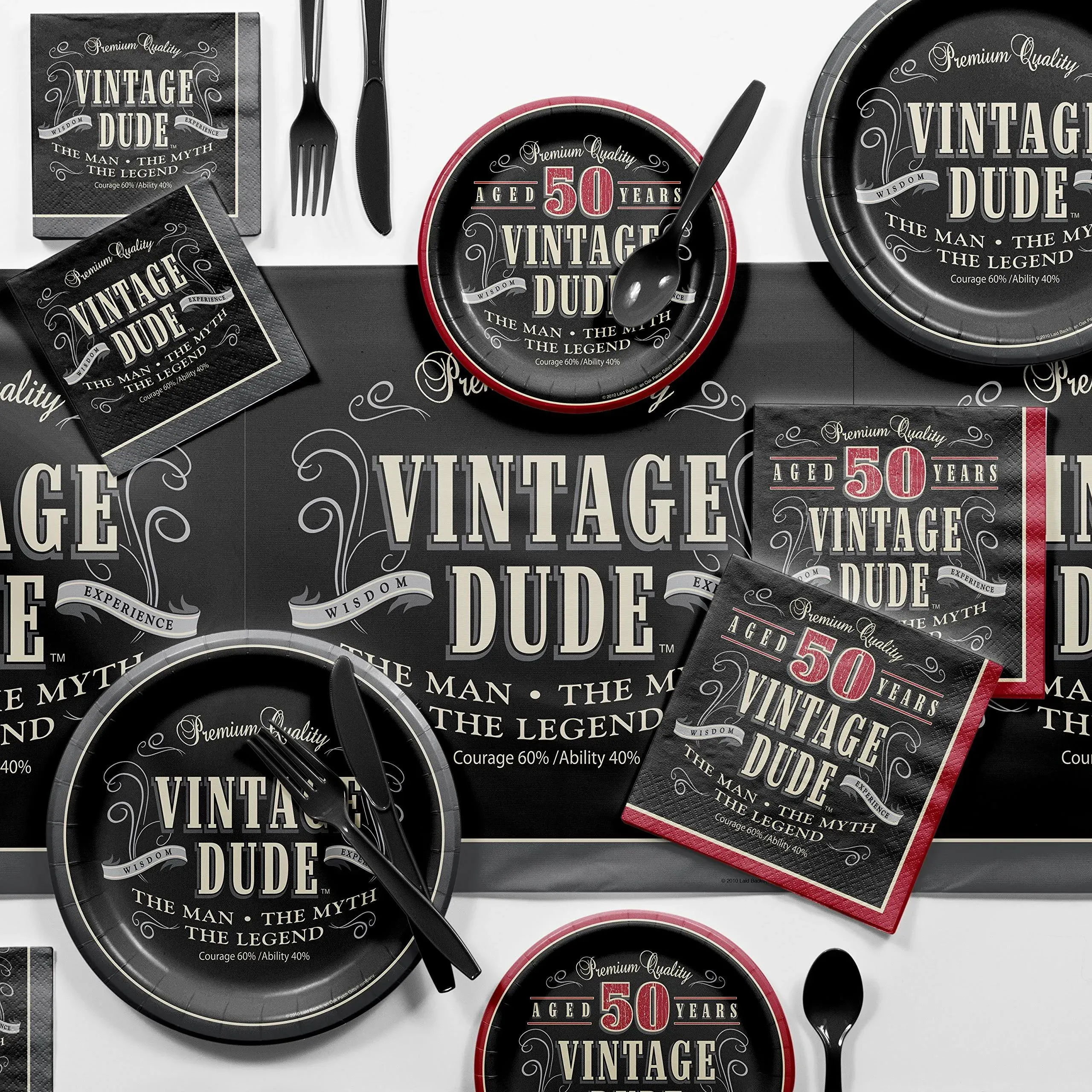 Vintage Dude Party Supplies Kit