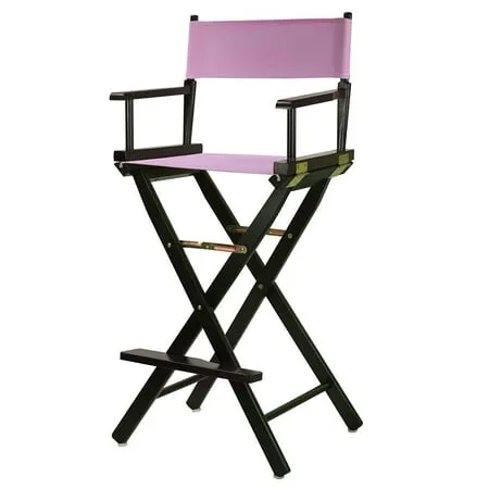 Casual Home Director's Chair ,Black Frame/Black Canvas,30" - Bar Height