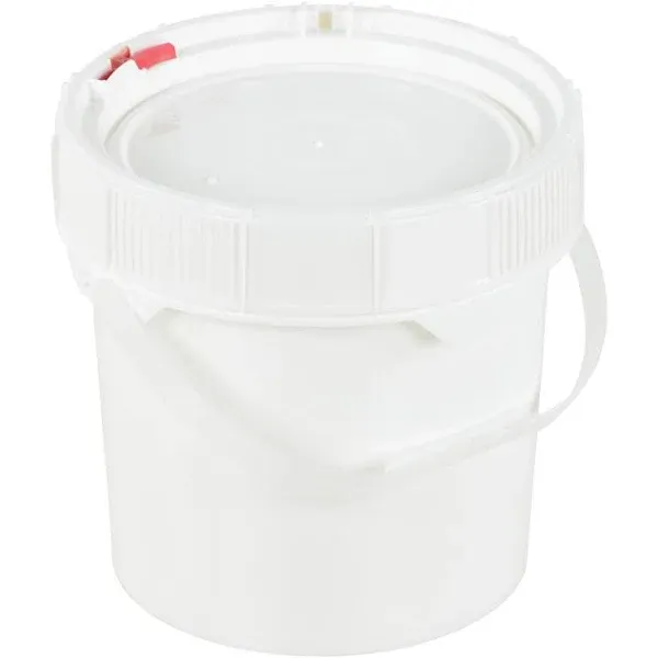 Vestil PAIL-SCR-35-W Screw Top Pail & Lid-White, 3.5 Gal