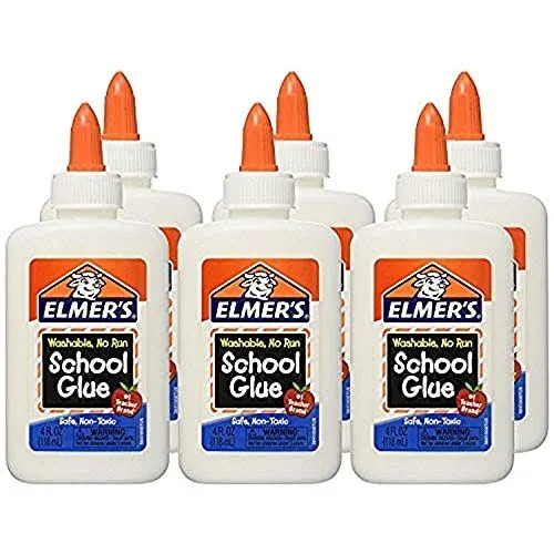 Elmer's Washable No-Run School Glue, 4 oz (6 Pack)