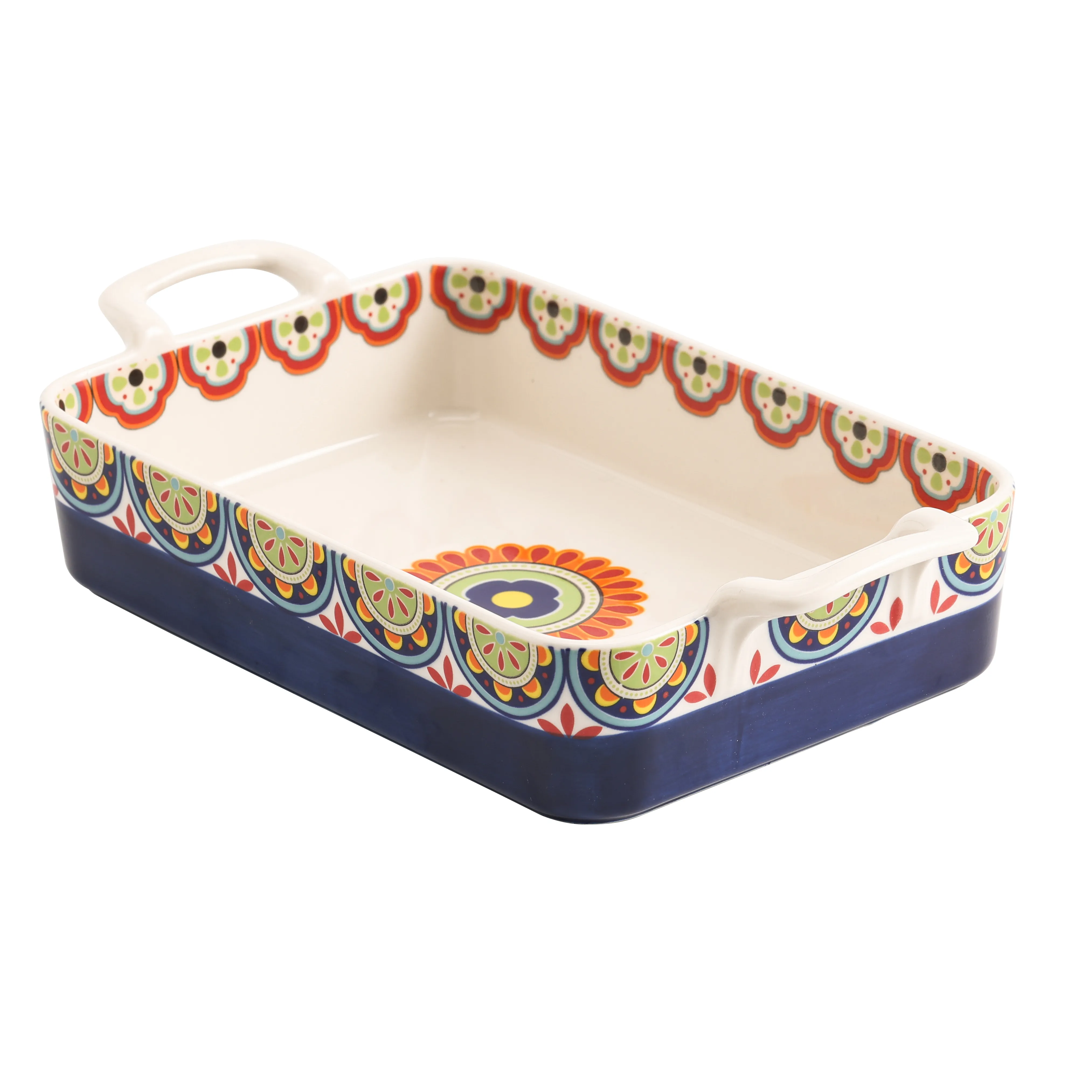 Bico Tunisian Stoneware Baking Dish Lasagna Pan Medium Rectangular Baking Pan Casserole Dish Microwave Dishwasher and Oven Safe