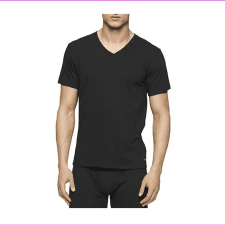 Calvin Klein Men&#039;s V-Neck  Classic Fit Tee Shirt Black 3 Pack Size 2X