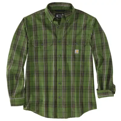 Carhartt Loose Fit Midweight Chambray Long-Sleeve Plaid Shirt