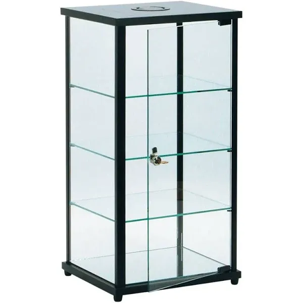 Lighted Glass Countertop Display Case - 27" H x 12" D x 14" L - with Locking Front Entry Door and 3 Removable Shelves - Perfect for Displaying Smaller Items - Comes Assembled