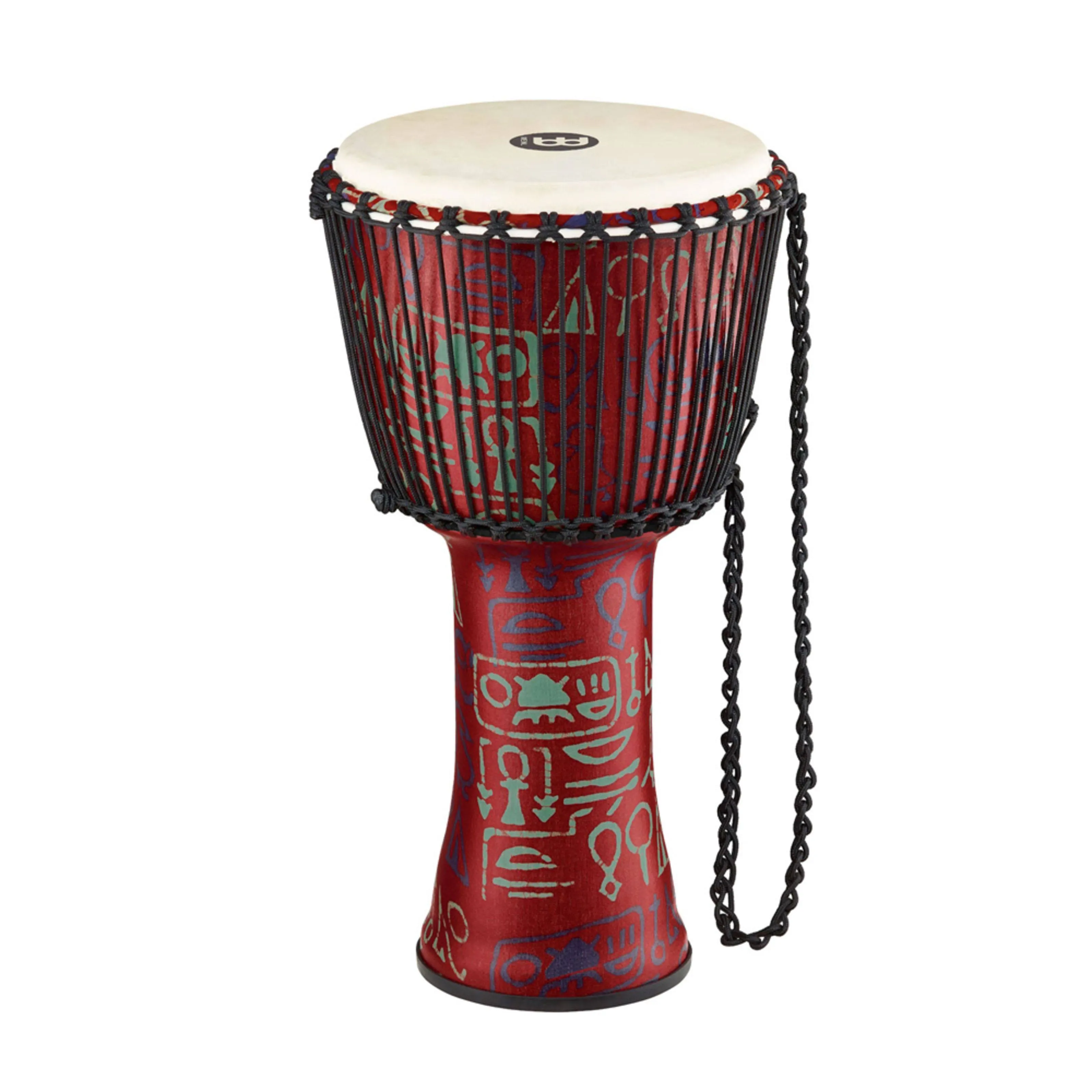 "Meinl Rope Tuned Travel Djembe, 12, Pharaoh's Script, Goat Head"