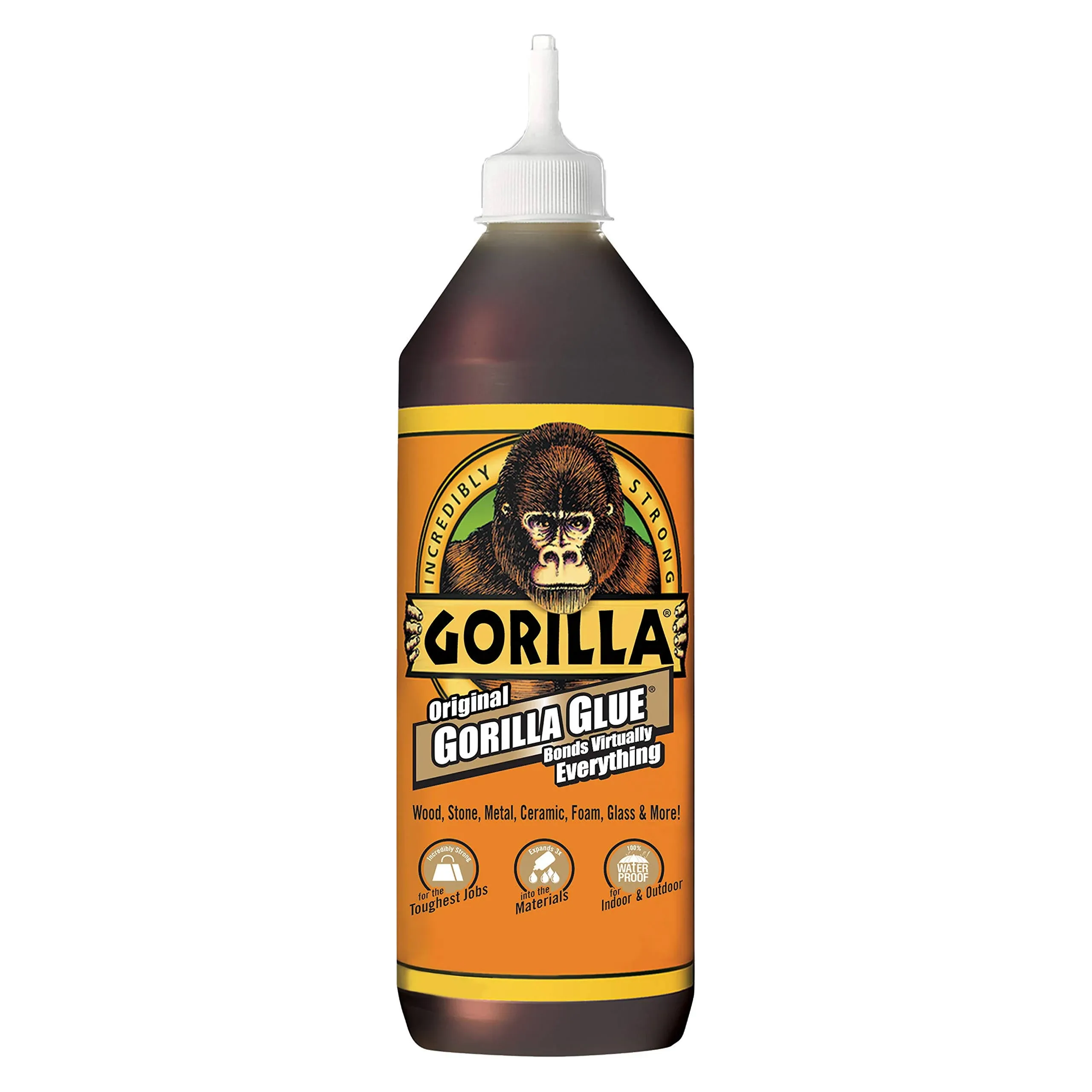 Gorilla Original Waterproof Polyurethane Glue 36 Ounce Bottle Brown Pack of 1 BADHGG17