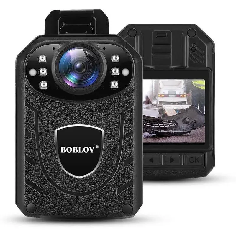 BOBLOV KJ21 Body Camera, 1296P Body Wearable Camera Support Memory Expand Max ...