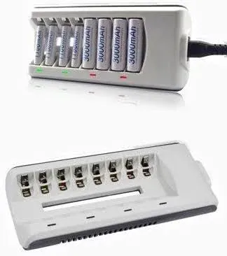 8 Slot Battery Charger For Ni-MH Ni-CD AA AAA Rechargeable Batteries Fast Charge