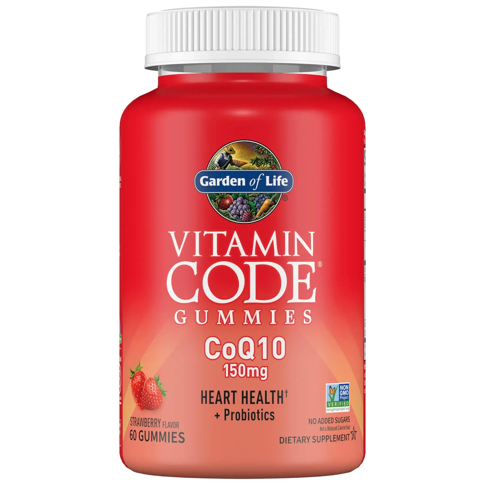 CoQ10 Gummies 150 mg, Coenzyme Q10 for Heart Health, Energy Production & Healthy Aging + Prebiotics & Probiotics for Digestion, Vitamin Code Non-GMO, Gluten-Free, 60 Strawberry Gummies, 30 Day Supply