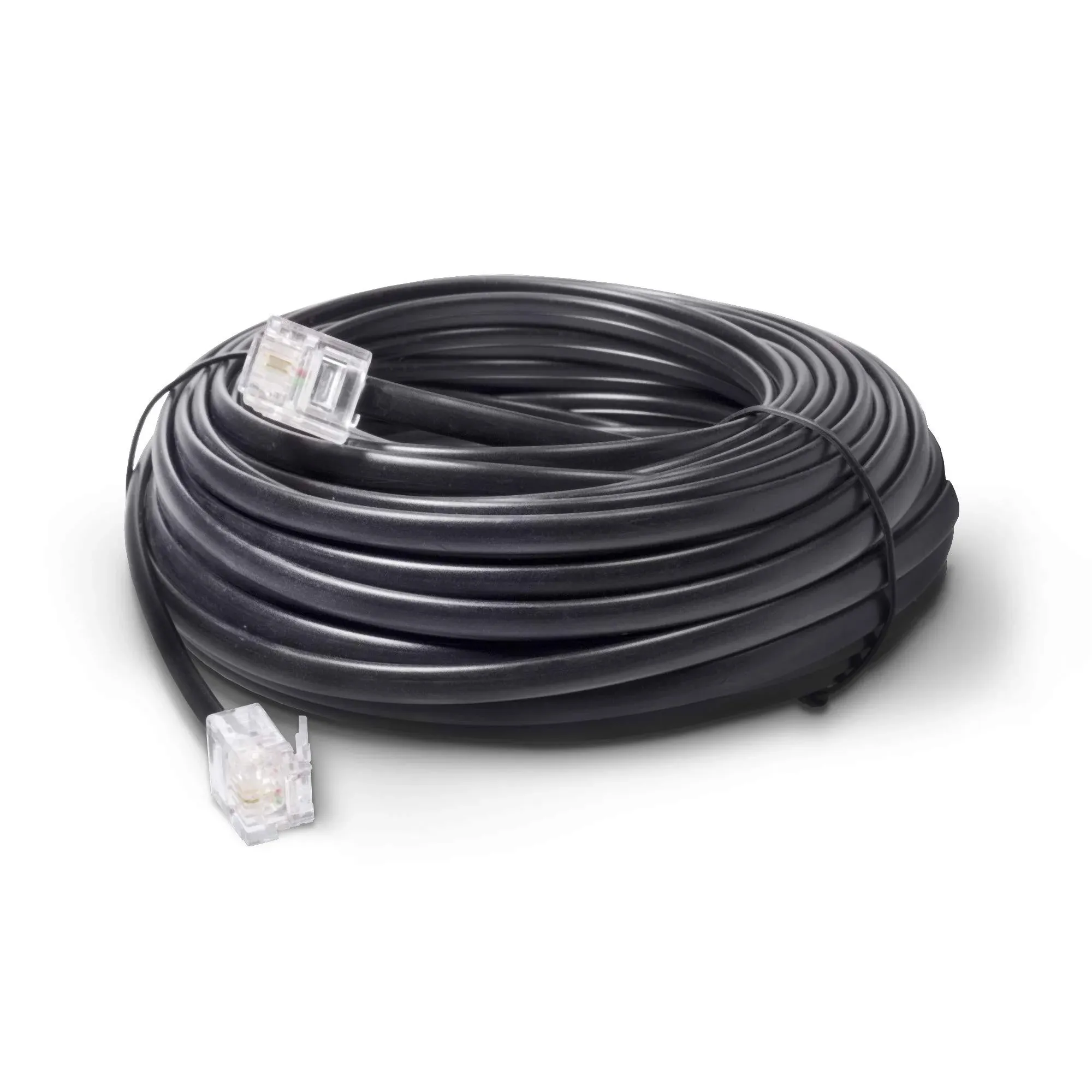 THE CIMPLE CO Phone Line Cord 50 Feet - Modular Telephone Extension Cord 50 Feet - 2 Conductor (2 pin, 1 line) Cable - Works Great with FAX, AIO, and Other Machines - Black