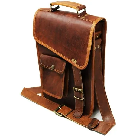 13 leather messenger bag laptop case office briefcase gift for men computer distressed shoulder bag