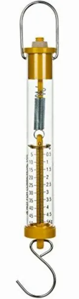 Eisco Labs Newton Force Meter Spring Scale - Max Capacity 50N, 5kg, Dual Scale ...