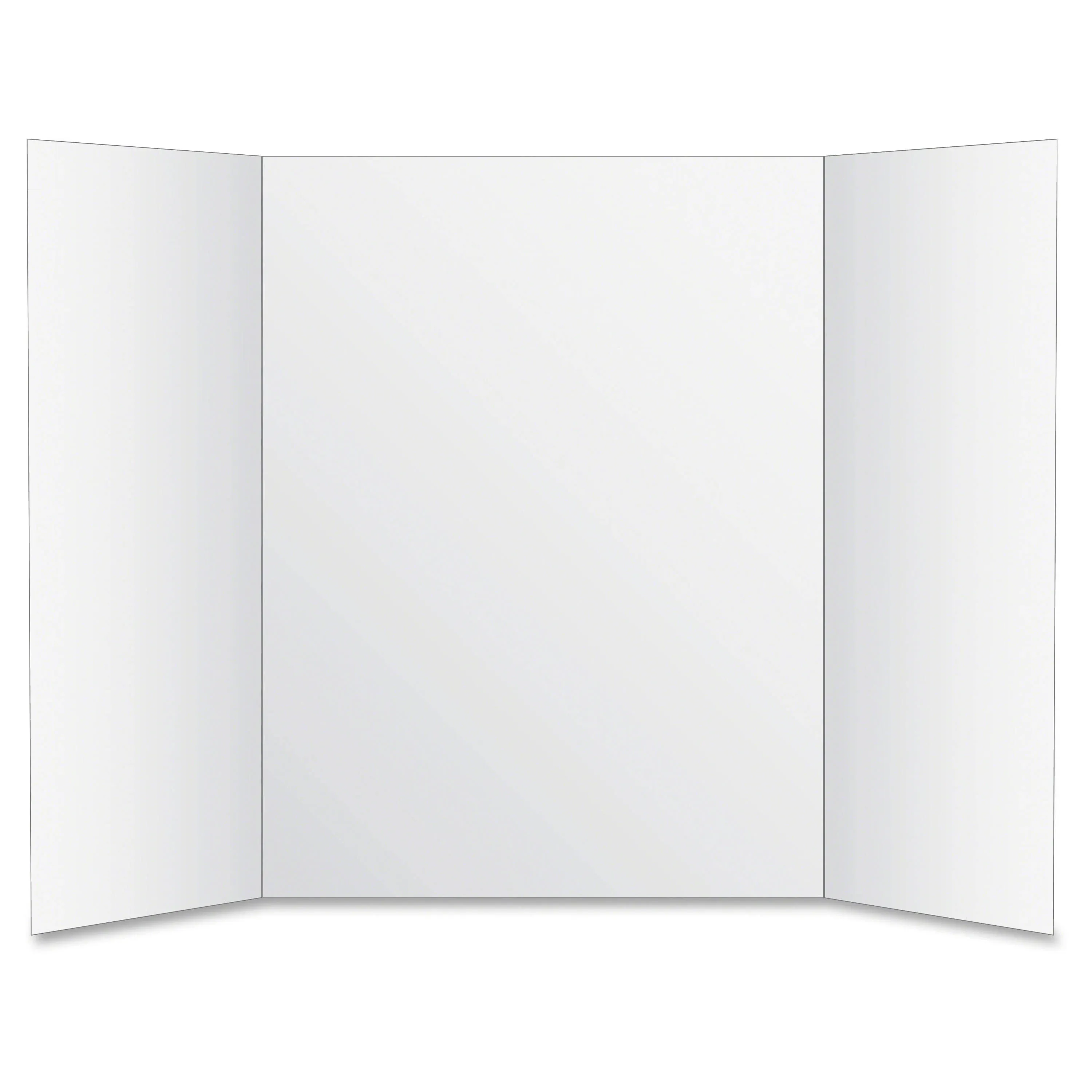 Eco Brites 26790 Two Cool Tri-Fold Poster Board, 36 x 48, White/White, 6/Carton