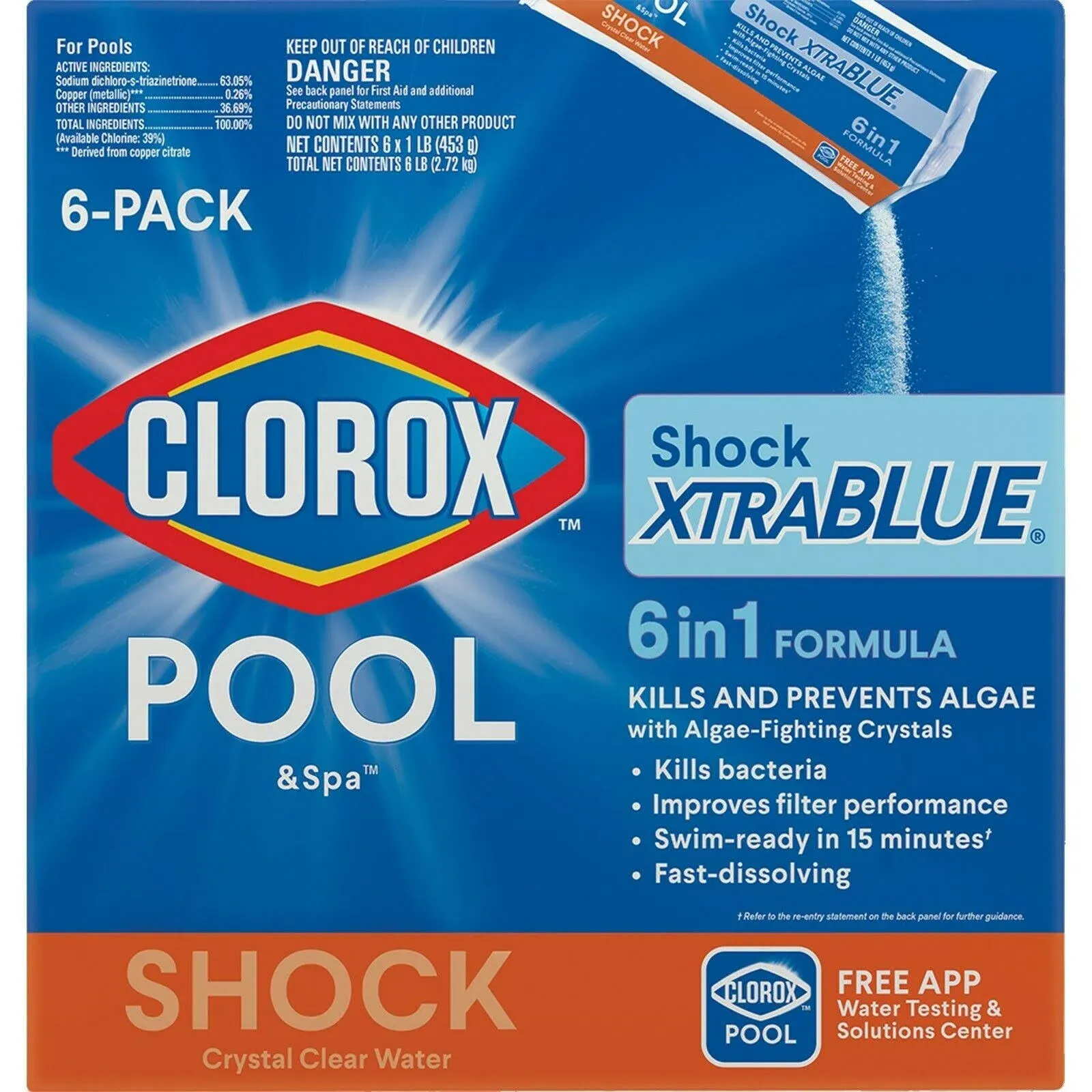 Clorox Pool&Spa Shock XtraBlue Pool Shock for Swimming Pools