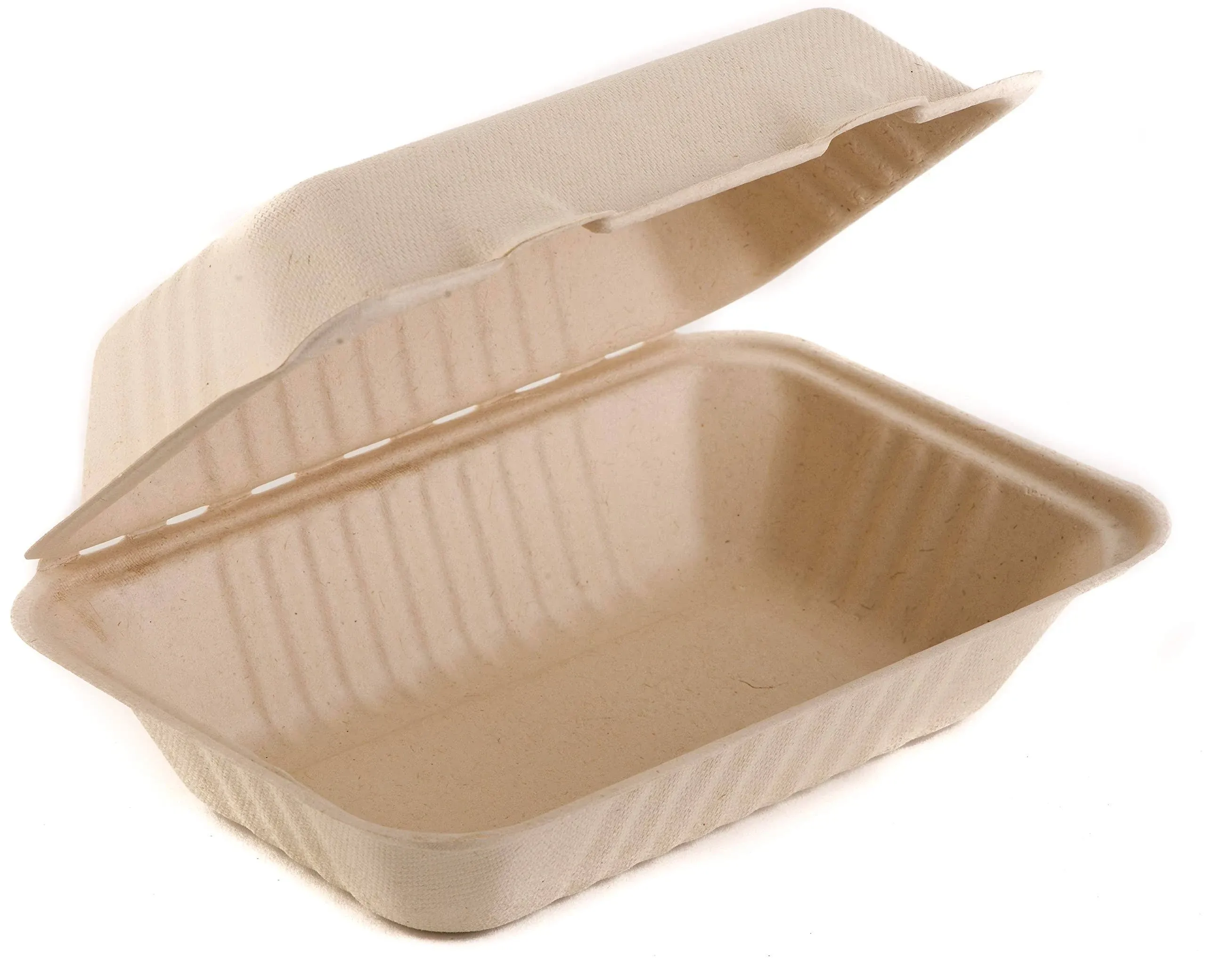 100% Compostable Disposable Food Containers with Lids [9”X6” 500 Pack] Eco-Friendly Take-Out TO-GO Containers, Heavy-Duty, Biodegradable, Unbleached by Earth's Natural Alternative100% Compostable Disposable Food Containers with Lids [9”X6” 500 Pack] Eco-