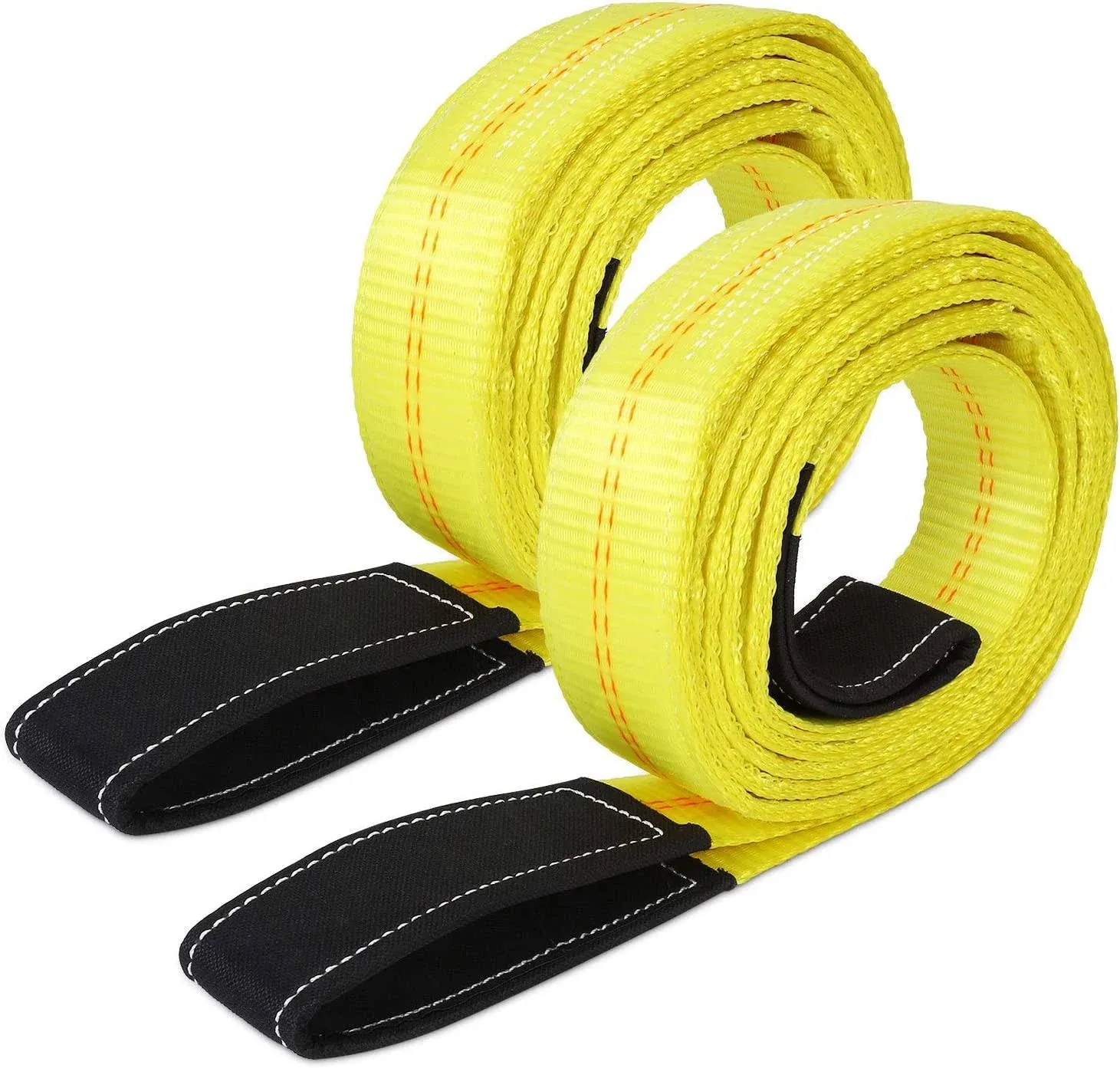 Trekassy 2 Pack 10' x 2" Lifting Sling Straps, 10ft Lifting Straps with 10,000lbs Max Vertical Break Strength Capacity, Heavy Duty Nylon Tree Saver Recovery Strap Web