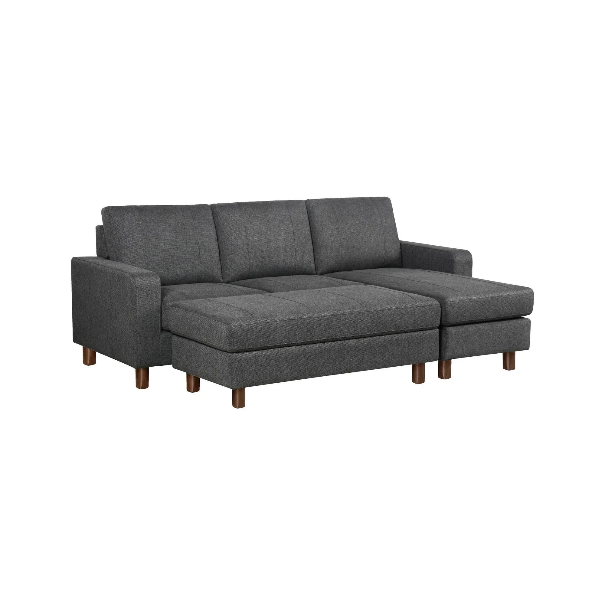 Abbyson Living Elaina Reversible Sectional and Ottoman - Charcoal Gray