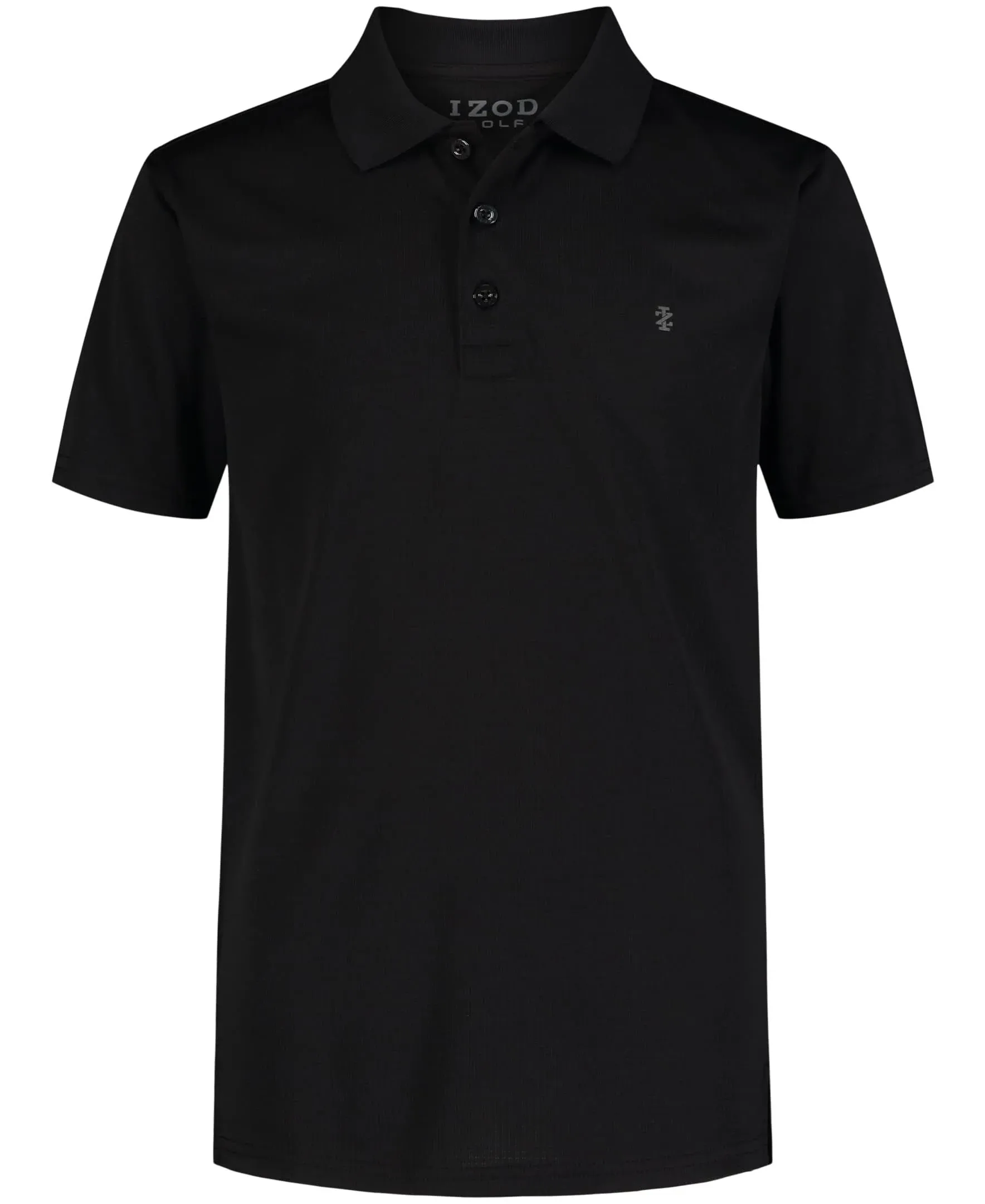 IZOD Boys' Performance Golf Grid Short Sleeve Stretch Collared Polo Shirt