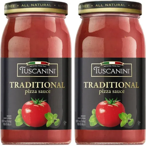 Tuscanini Traditional Italian Pizza Sauce 24.3oz (2 Pack) Vine Ripened, Non GMO ...