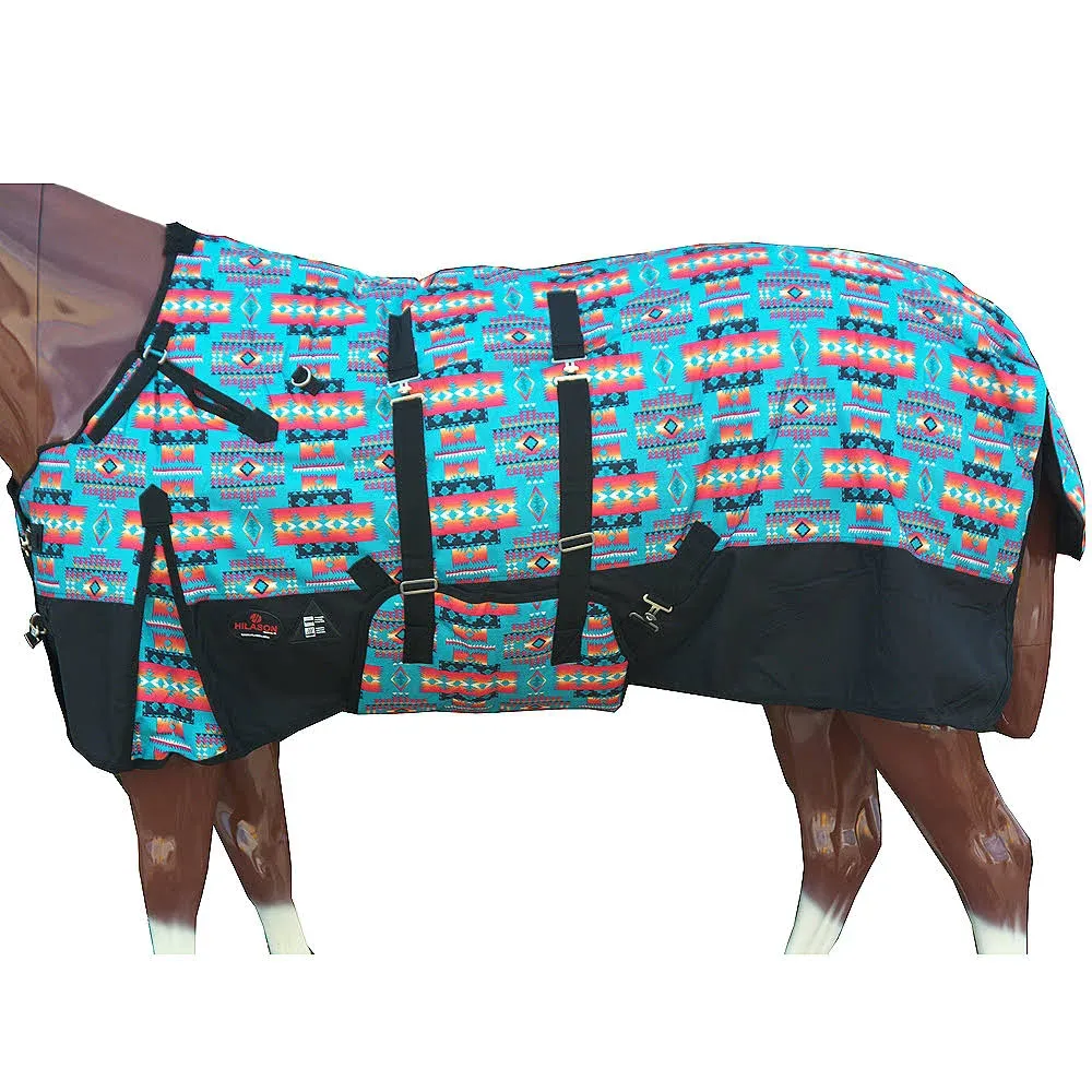 75" Hilason 1200D Winter Waterproof Horse Blanket Belly Wrap Turquoise