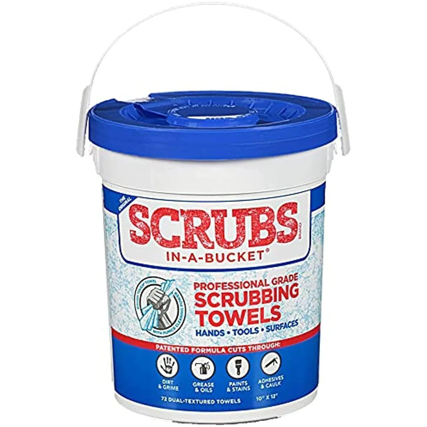 Permatex SCRUBS in-a-Bucket Hand Cleaner Towels with Citrus Scent 72 Count Tub (42274)