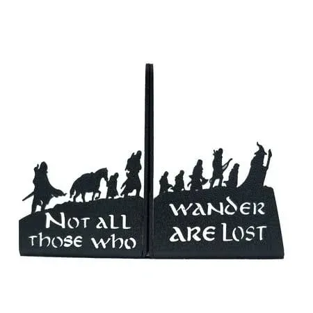 HeavenlyKraft Decorative bookends for Shelves With Quote on Product, Black 