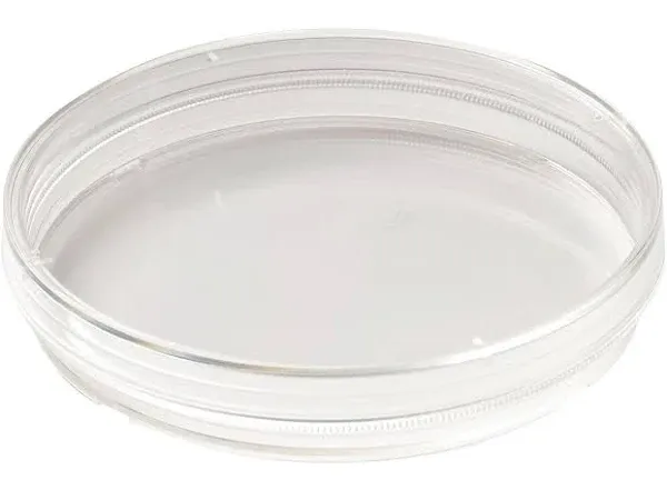 Petri Dish: 100 mm Dia, 1 Wells, Polystyrene, 16 mL, 100 x 15 mm, Sterile, Petri Dish