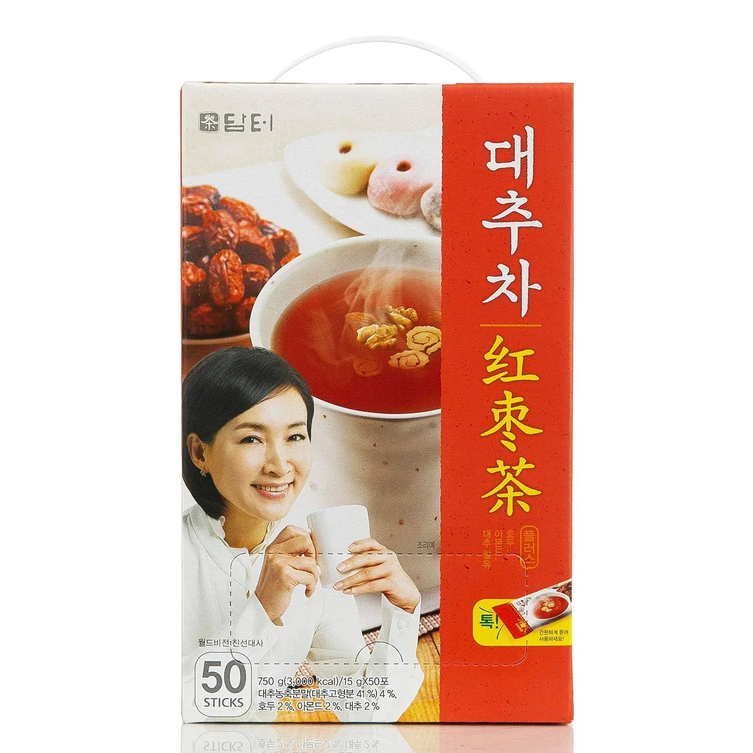 Damtuh Korean Traditional Jujube Tea Plus, Jujube Powder, Red Date Instant Tea, 15g x 50 Sticks