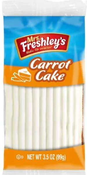 Mrs. Freshley's Iced Carrot Cake, Indivually Packaged, 3.5 oz | Pack of 8