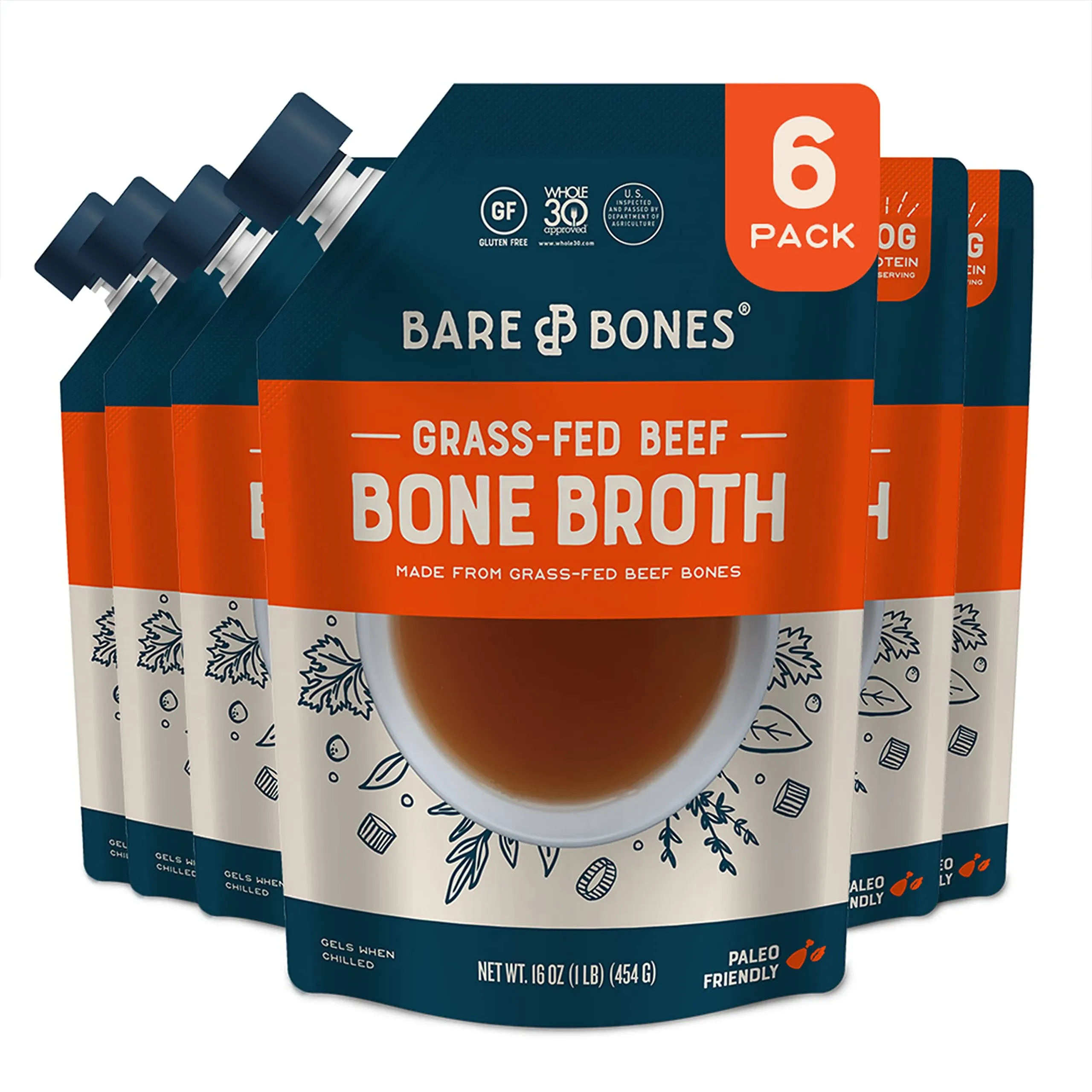 Bare Bones Chicken Bone Broth 16 fz (Pack of 6)