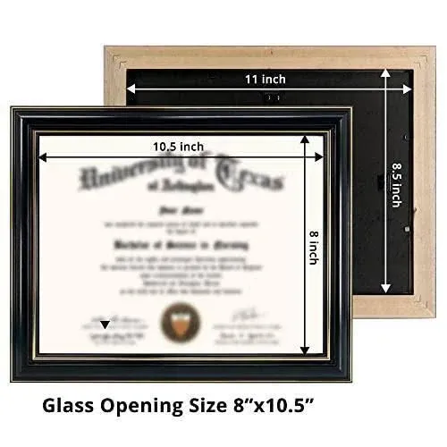 GraduationMall 8.5x11 Certificate Diploma Frame,Solid Wood &amp; UV Protection