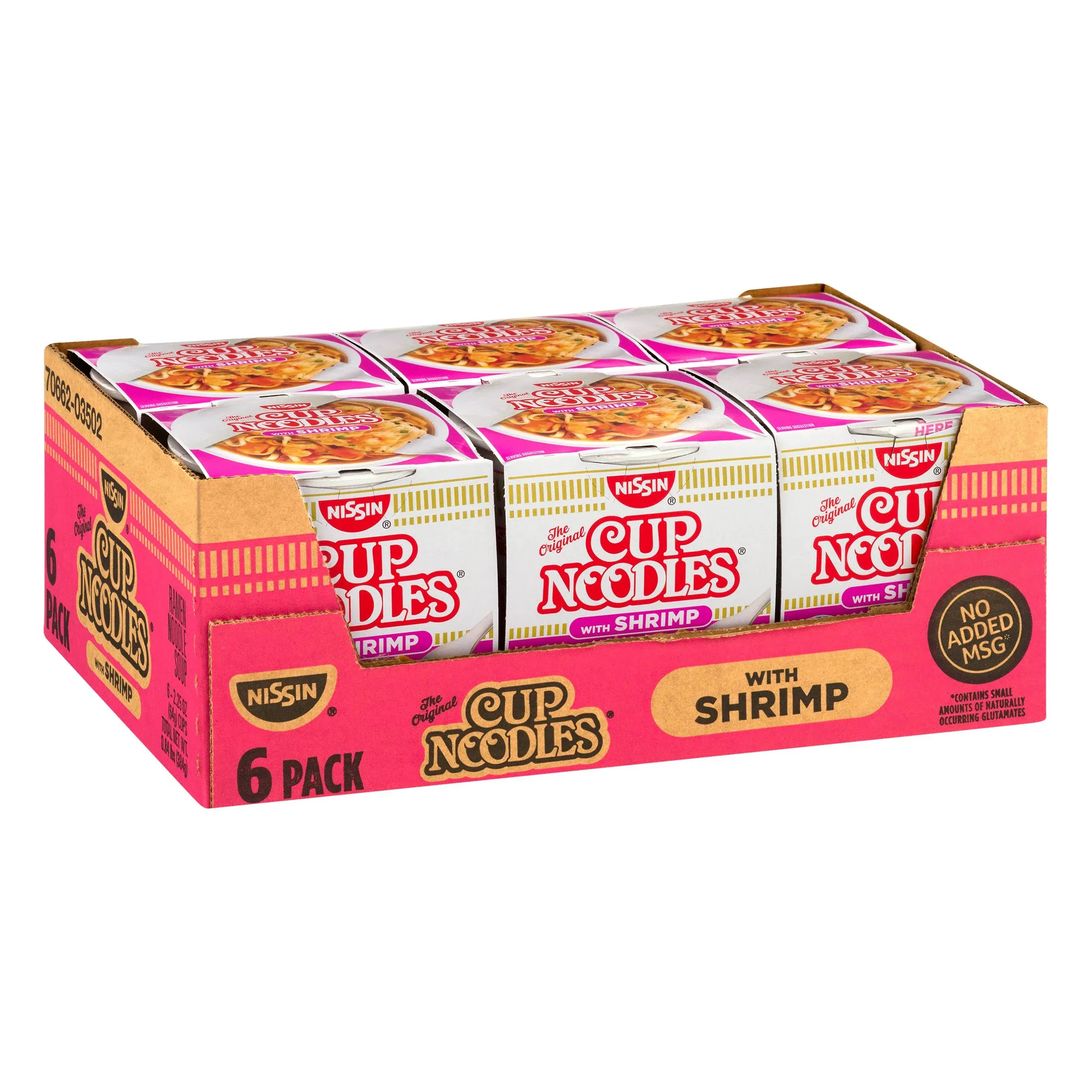 Nissin Cup Noodles Noodle Soup, with Shrimp, Ramen, 6 Pack - 6 pack, 2.25 oz cups