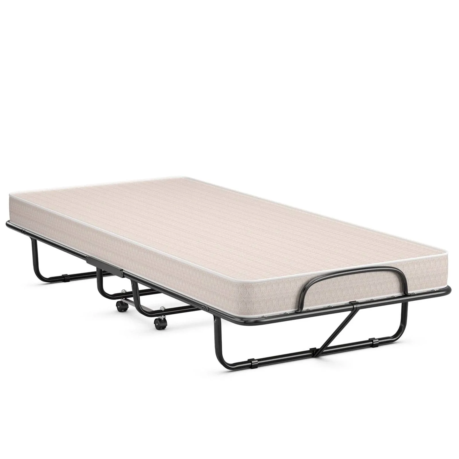 Costway Portable Memory Foam Folding Bed with Mattress Rollaway Cot