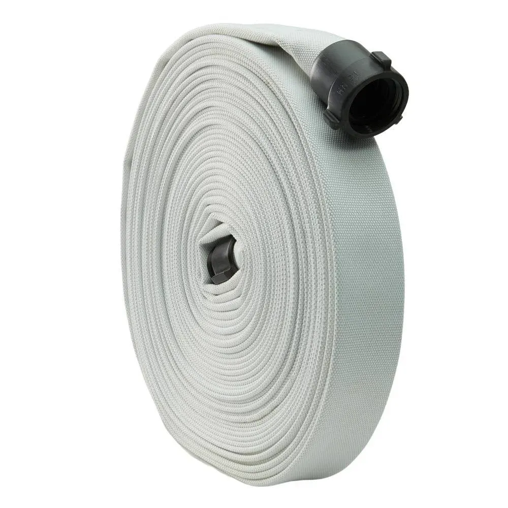 White 1 1/2" x 100\' Single Jacket Mill Hose (Alum NH Couplings)