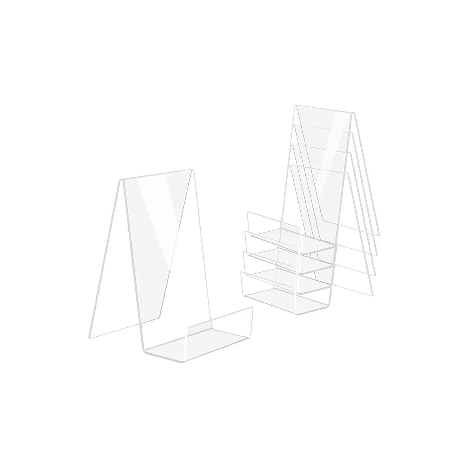 Actume 5pcs Clear Acrylic Book Stand, Transparent Acrylic Bookshelf, Book Holder ...