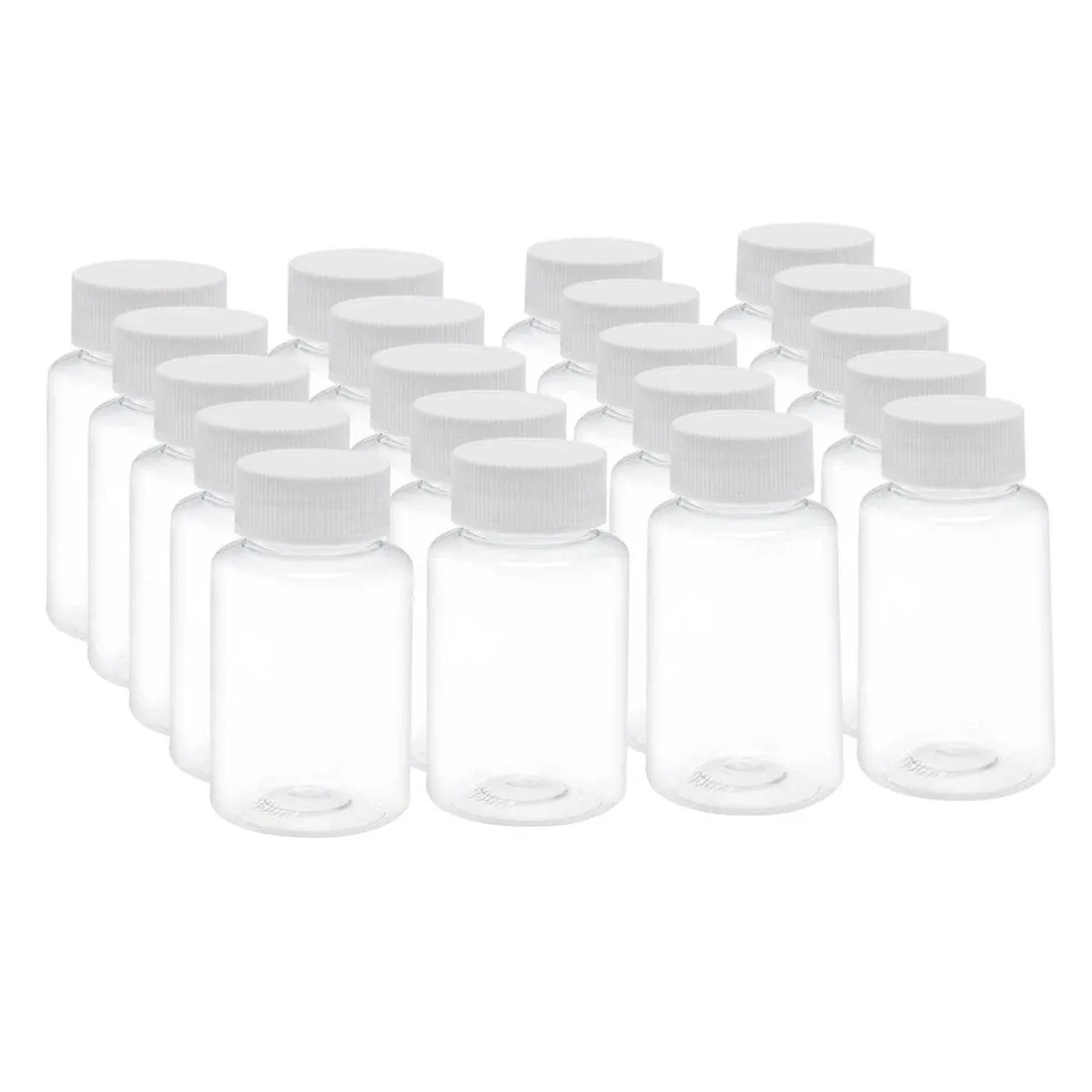 3.4 oz/100ml PET Plastic Chemical Reagent Bottle Wide Mouth Clear Bottles 20pcs