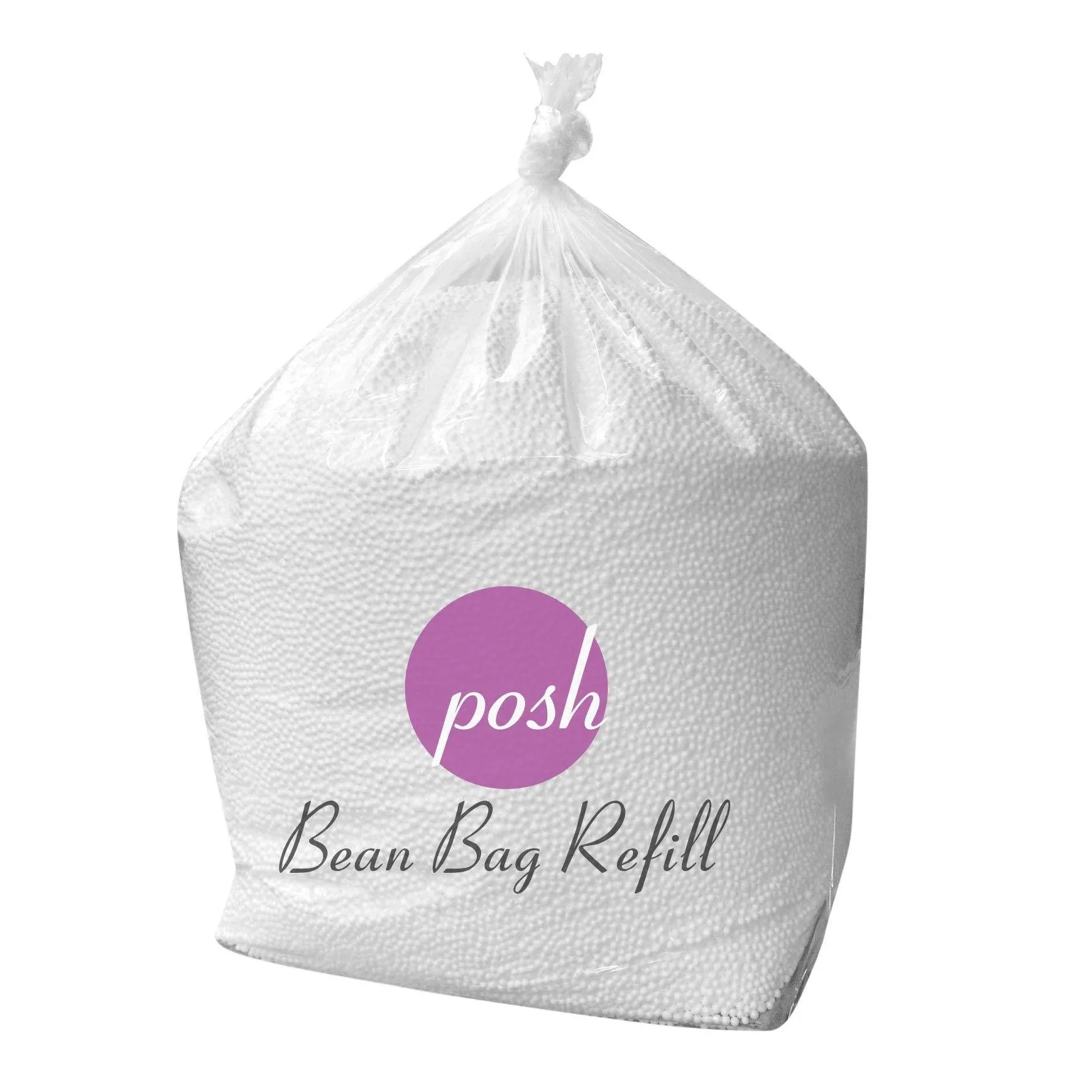 Posh Creations EPS Bean bag EPS Bead Refill, Adults,75 L, EZ-Pour Zipper Spout, New White