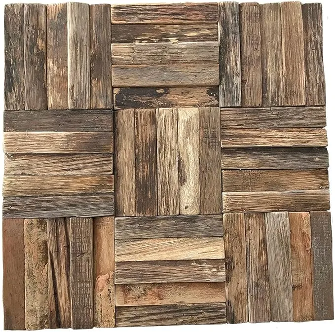 Ekena Millwork WPW12X12WVMENA Weave Boat Wood Mosaic Wall Tile