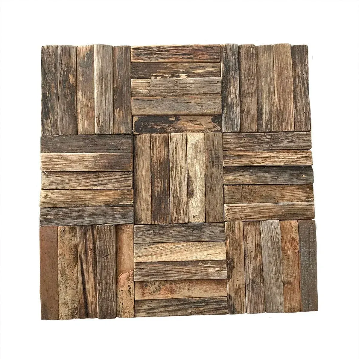 11 7/8"Wx11 7/8"Hx1/2"P Weave Boat Wood Mosaic Wall Tile, Natural Finish - Traditional - Wall Panels - by Ekena Millwork | Houzz