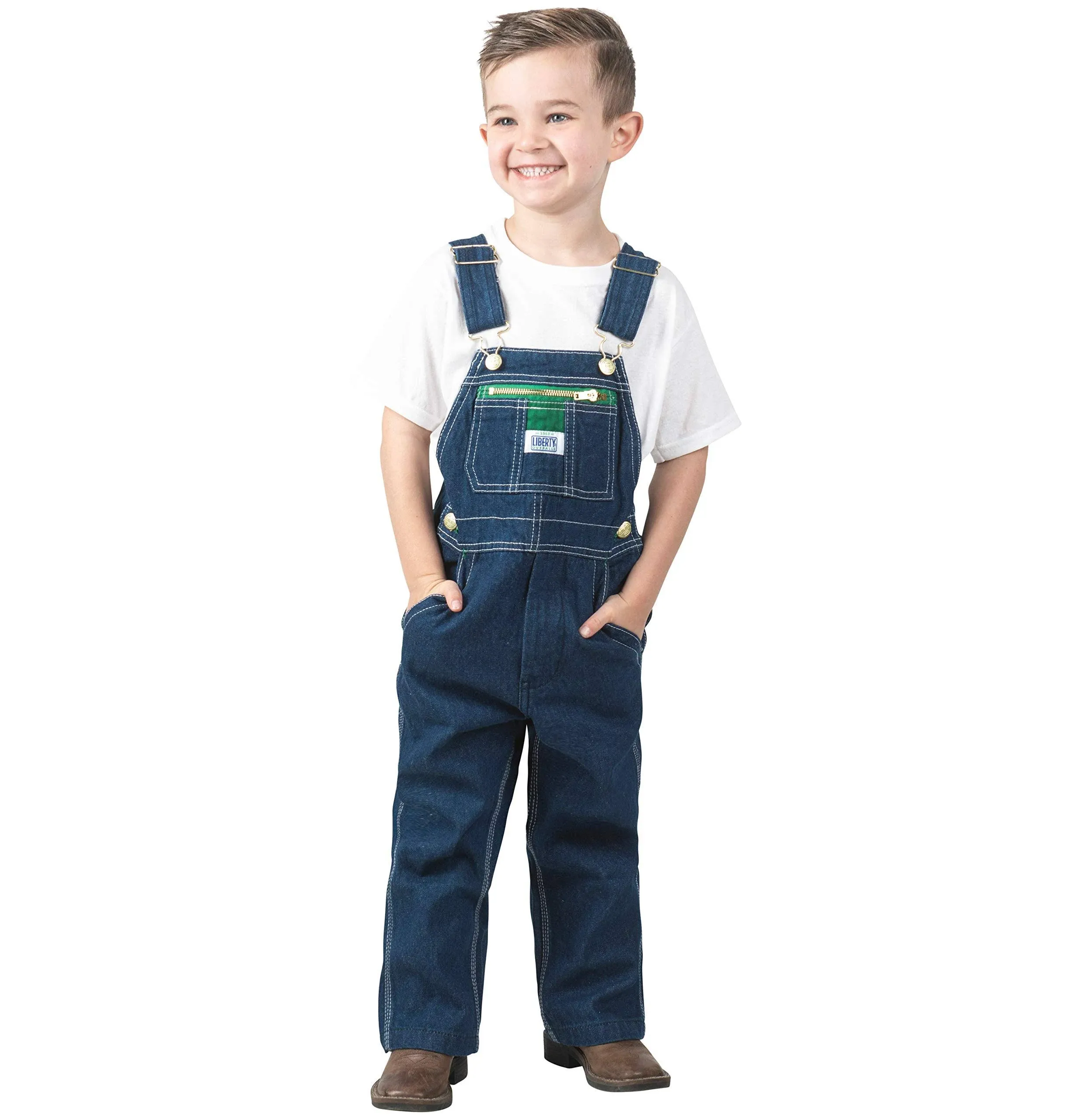 Liberty Boys' Washed Denim Bib Overalls