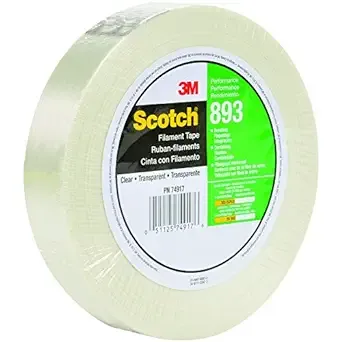 3M 897 6.0 Mil Strapping Tape, 1" x 60 yds., Clear, 12/Case (T91589712PK)