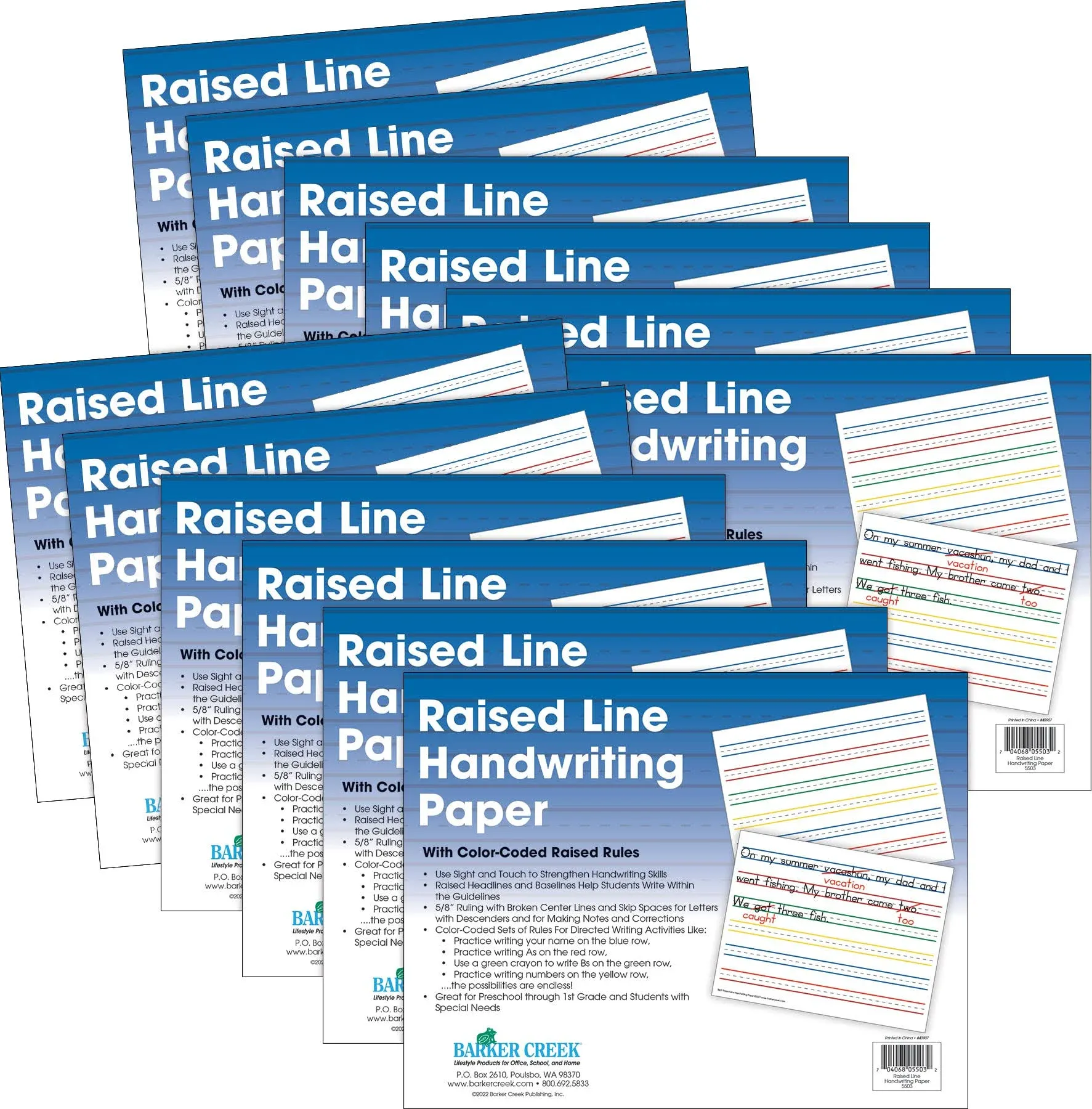 Raised Line Handwriting Paper, 600 sheets/Package