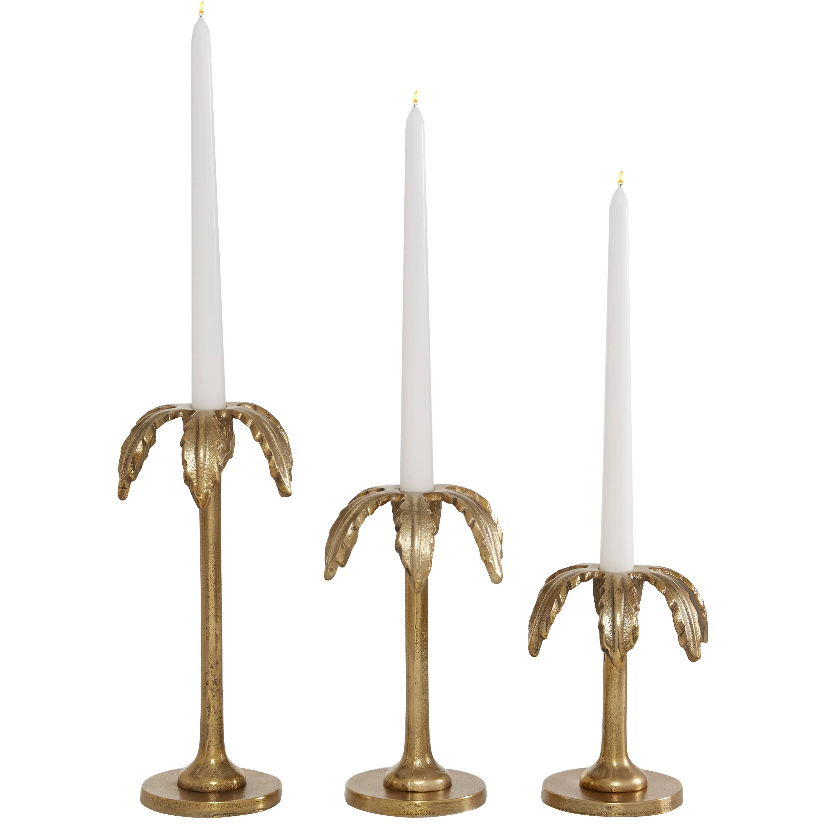 Gold Aluminum Candle Holder (Set of 3)