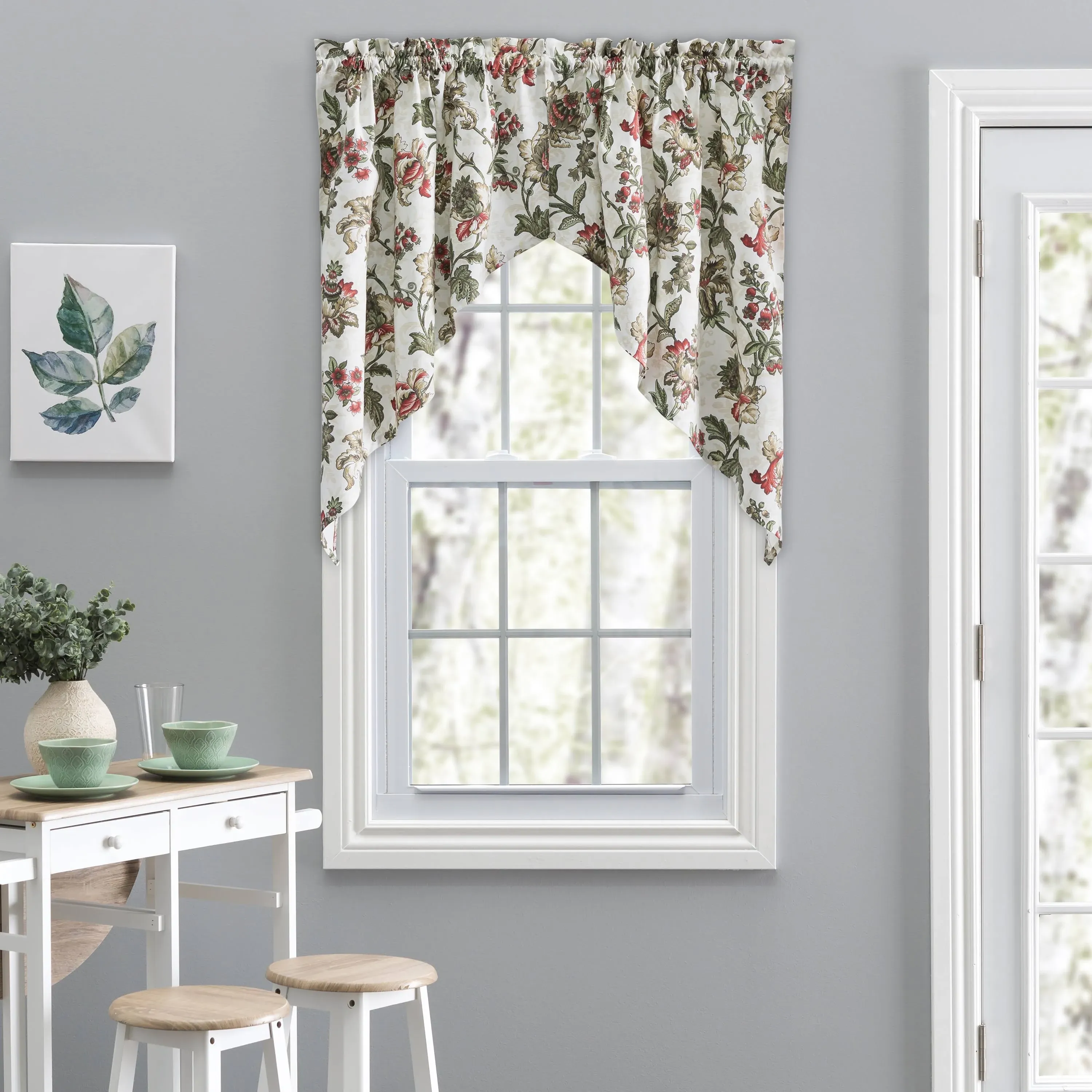 Ellis Curtain Madison Floral Tailored Swag, 56" x 36", Brick