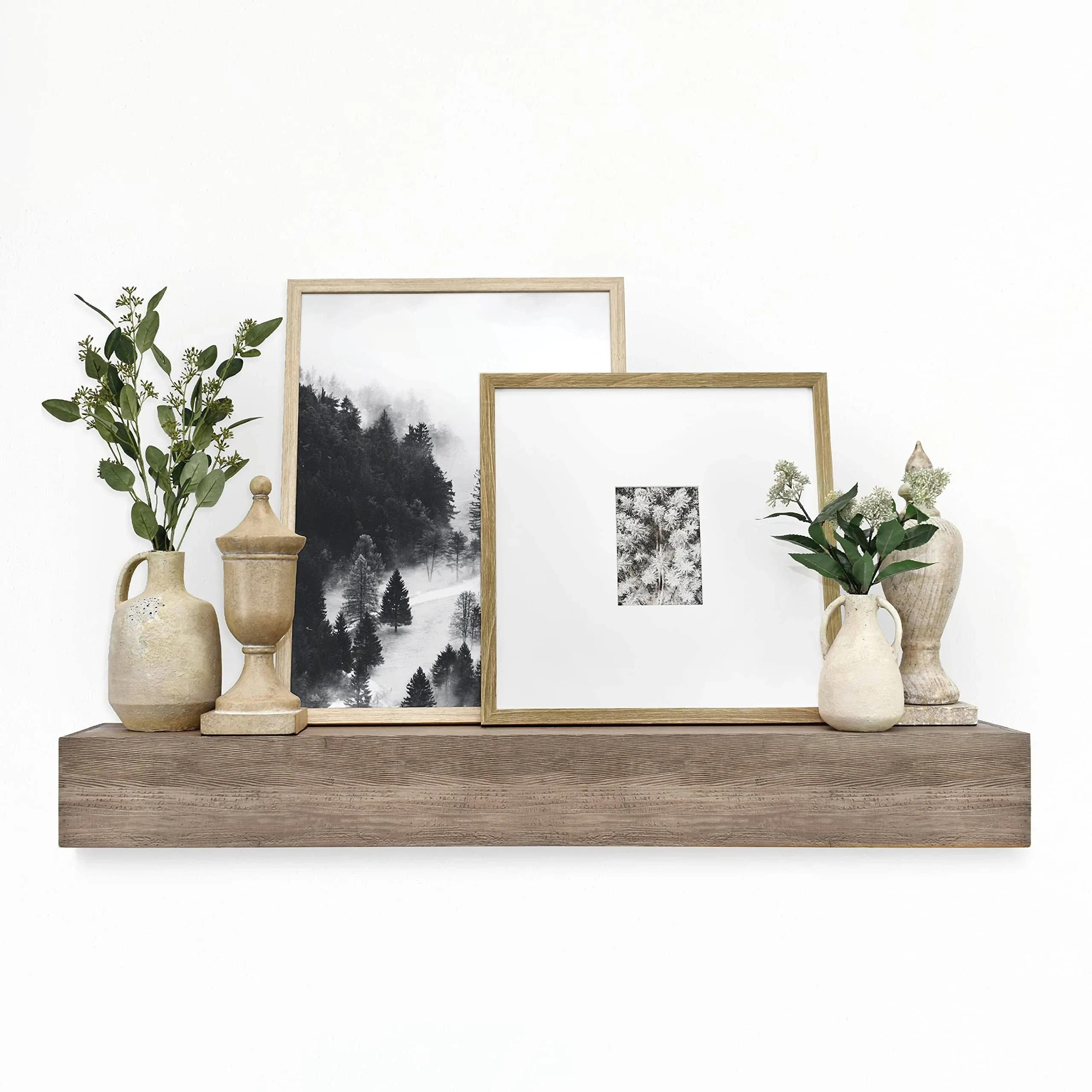 Master & Co. Rustic Floating Fireplace Mantel, Long Floating Shelf for Wall Decor ...